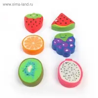 Набор фигурных ластиков &laquo;Фрукты/Ягоды&raquo;, 4 штуки, в блистере, МИКС