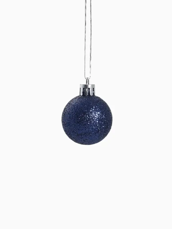 Набор украшений пластик 23 шт "Праздничный хоровод" 4 см, синий