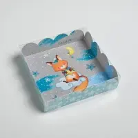 Коробка для кондитерских изделий с пластиковой крышкой &laquo;Зимнего счастья&raquo;, 13 х 13 х 3 см