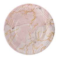 Набор бумажной посуды одноразовый &laquo;Мрамор&raquo;: 10 стаканов, 10 тарелок