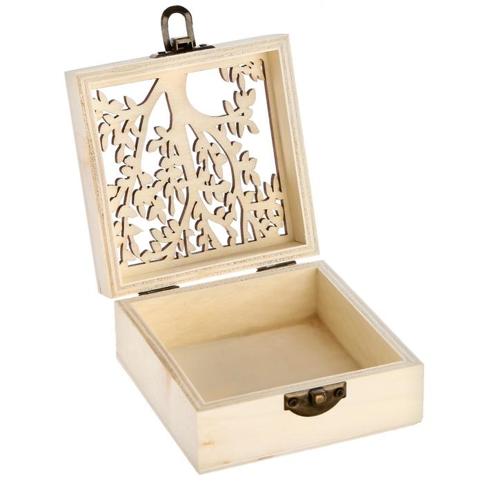 Шкатулка дерево под роспись "Дерево" 4,7х9,8х9,8 см