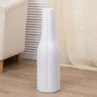 Ваза керамика напольная "Бутыль" крапинка, 60 см, белый