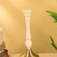 Подсвечник на 1 свечу "Бежевый" 10,5х10,5х25 см