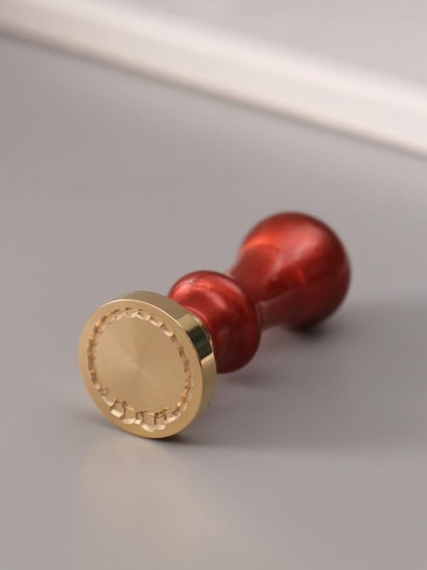 Печать для сургуча с пластиковой ручкой "Рамка круглая плетёнка с бантиком" 6,3х2,5х2,5 см