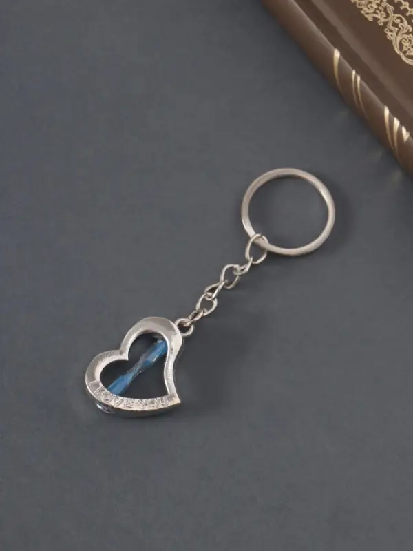 Брелок металл "Песочные часики в сердце" 3х2,5 см