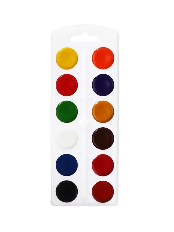 Акварель Calligrata, 12 цветов, без кисти, картон