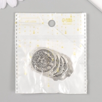 Декор металл для творчества "Оттиск печати, Король" набор 5 шт 3х3 см