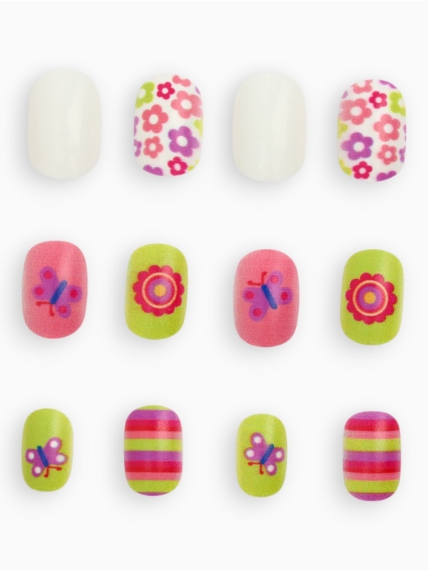 Детские накладные ногти "Цветочная мечта", 12 шт