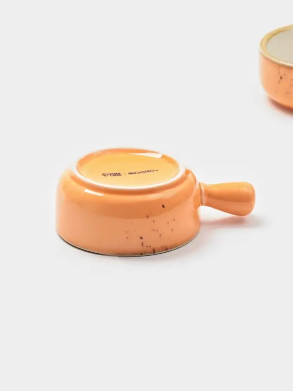 Кокотницы Magistro &laquo;Церера&raquo;, набор 2 шт., 100 мл, d=7.5 см, фарфор, оранжевые