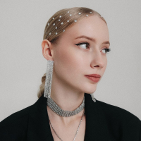 Серьги висячие со стразами &laquo;Водопад&raquo; квадрат, цвет белый в серебре, 9,5 см