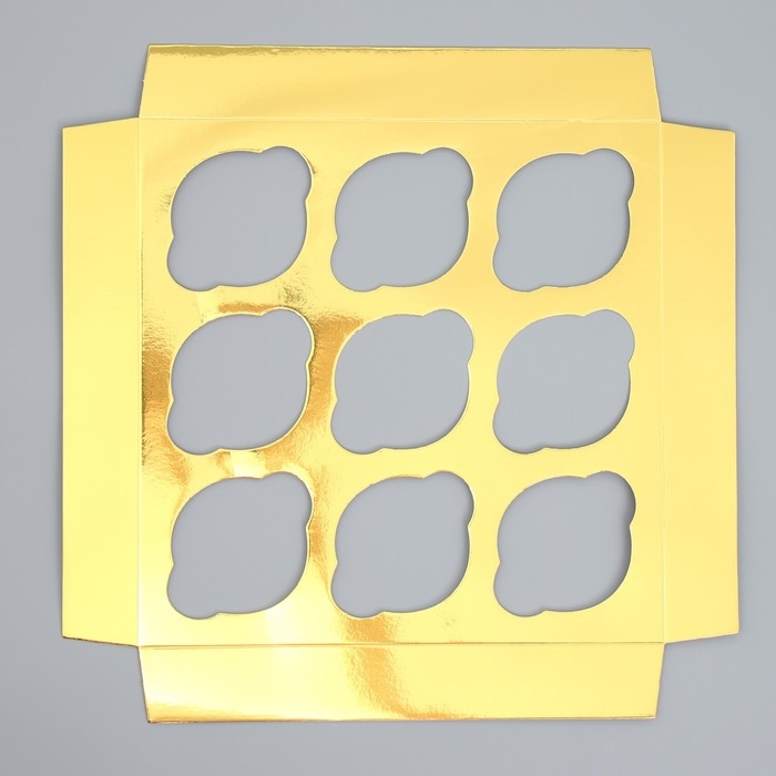 Коробка складная на 9 капкейков с окном &laquo;С Новым Годом&raquo;, 25 х 25 х 10 см, Новый год