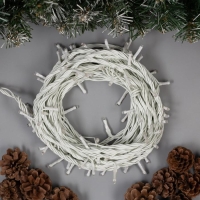 Гирлянда &laquo;Нить&raquo; 10 м, IP44, УМС, белая нить, 100 LED, свечение зелёное, 220 В