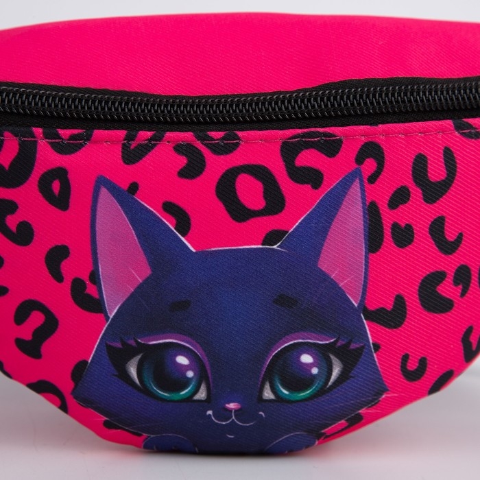 Сумка детская для девочки поясная &laquo;Котик&raquo; 20 см х 10 см х 6 см