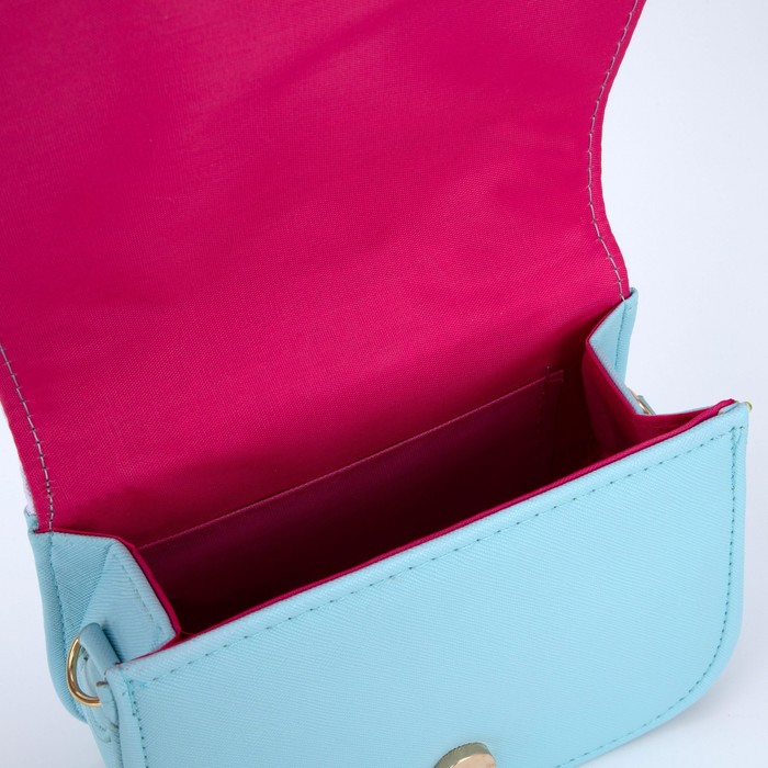 Сумка детская для девочки &laquo;Единорог&raquo;, отдел на молнии, цвет белый/голубой, 16х6,5х12 см