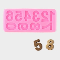 Молд &laquo;Цифры&raquo;, силикон, 17,5&times;7,6 см, цвет розовый
