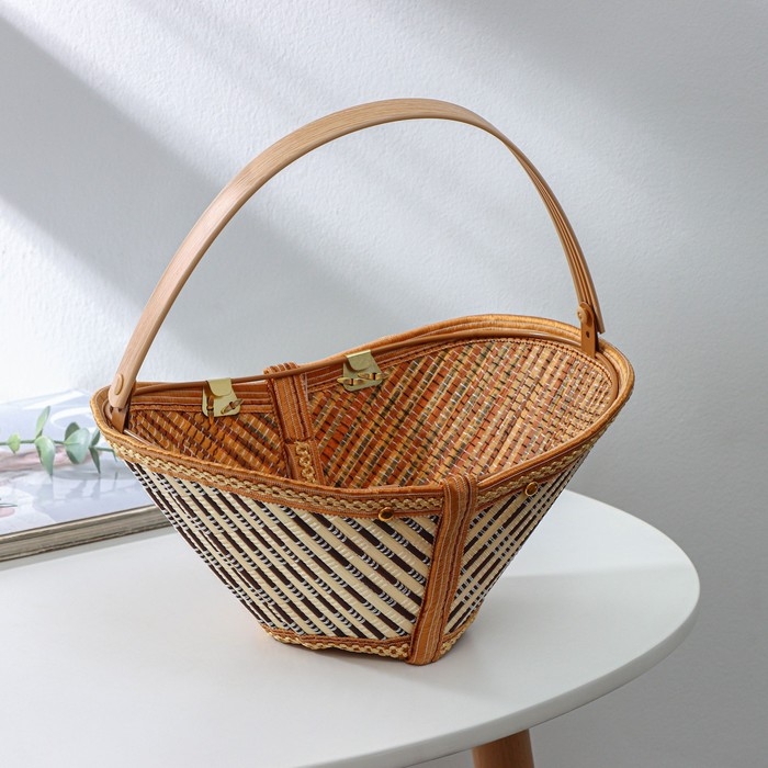 Корзина для хранения Доляна Nature, 28&times;19&times;12,5 см, бамбук