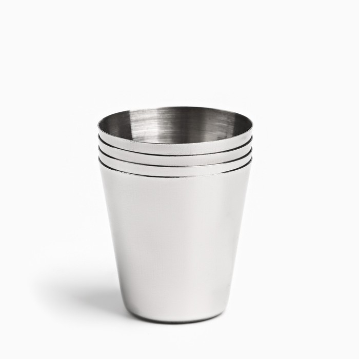 Набор стопок Мастер К, 23 Февраля, 30 мл, 4&times;3.5 см, 4 шт., чехол, нержавеющая сталь