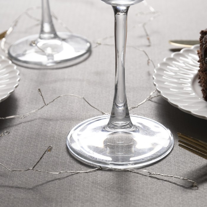 Гирлянда &laquo;Мишура&raquo; 1 м роса, IP20, серебристая нить, 20 LED, батарейки CR2032х2 (в комплекте), свечение мульти