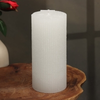 Свеча "Рельеф", 7&times;15см, перламутровый металлик