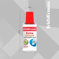 Клей канцелярский ErichKrause, 30 мл, с пластиковым аппликатором, подходит для бумаги, картона и ткани, морозостойкий