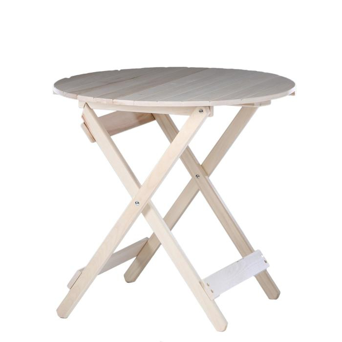 Стол складной, 80&times;80&times;75см, из липы, круглый