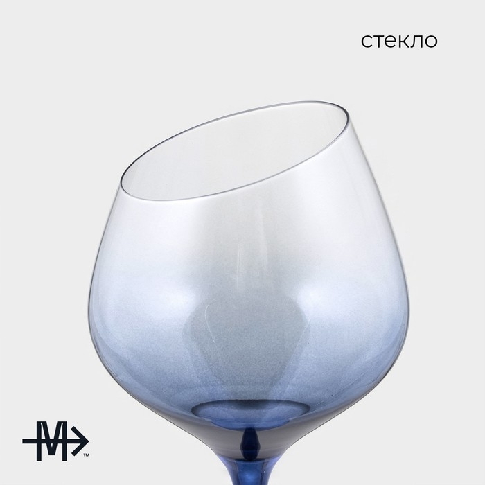 Бокал для вина стеклянный Magistro &laquo;Иллюзия&raquo;, 540 мл, 10&times;24 см, цвет ножки синий