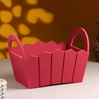 Кашпо деревянное 25&times;16&times;17 см "Мария", ручки боковые, МДФ, Бордо