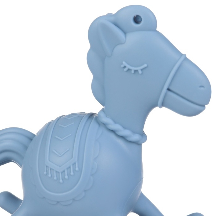 Игрушка - прорезыватель силиконовый с погремушкой &laquo;Лошадка&raquo;, цвет голубой, Крошка Я