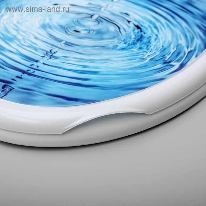 Сиденье для унитаза &laquo;Декор. Капли&raquo;, 44,5&times;37,5 см, с крышкой, белое