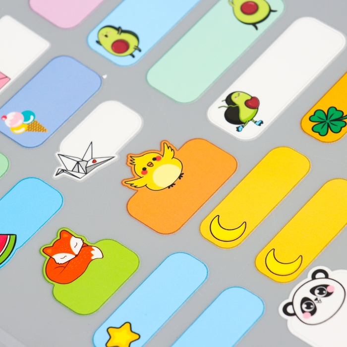 Термобирки для одежды. Набор именных термонаклеек для маркировки детских вещей &laquo;Милые животные&raquo;, 64 шт