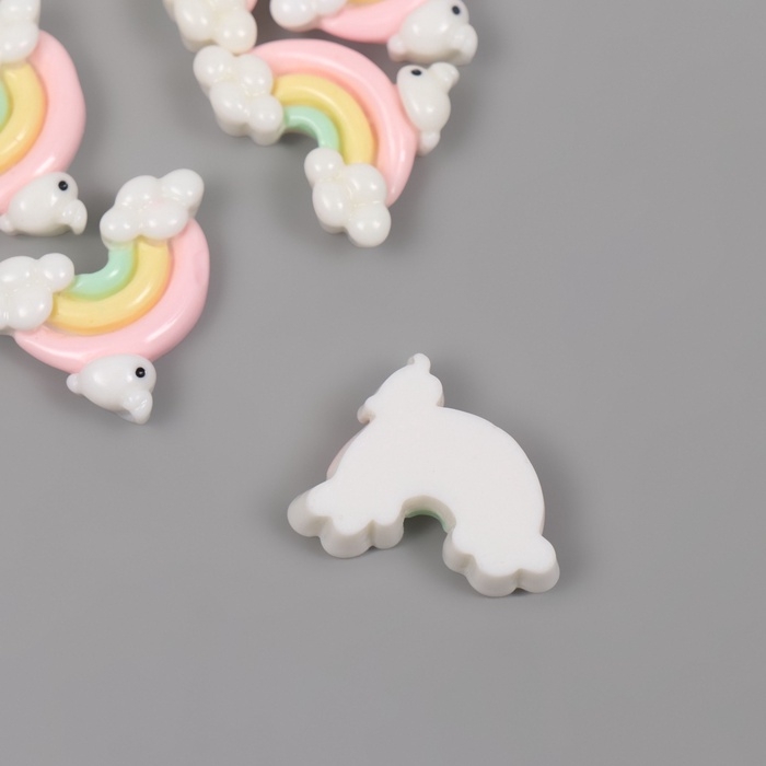 Декор для творчества пластик "Радуга в облаках" набор 6 шт 1,6х2,3х0,8 см