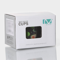 Кружка стеклянная с деревянной крышкой &laquo;Авокадо&raquo;, 350 мл, рисунок МИКС