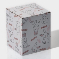 Банка стеклянная для хранения сыпучих продуктов Доляна &laquo;Зайка в золотом&raquo;, 600 мл, с керамической крышкой