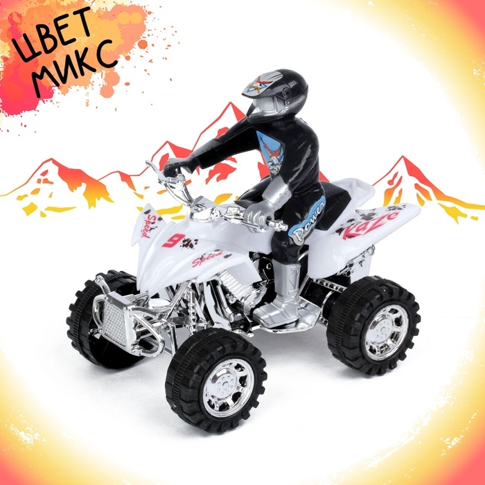 Мотоцикл инерционный &laquo;Квадрик&raquo;, с гонщиком, цвета МИКС