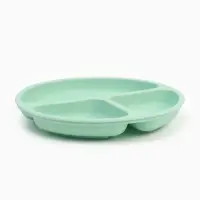 Тарелка детская секционная с ложкой и вилкой, 3 секции, бирюзовый, Mum&Baby