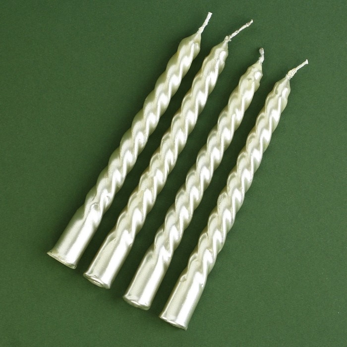 Новогодние свечи витые &laquo;Новый год: Поверь в мечту&raquo;, без аромата, набор 4 шт, высота 15 см