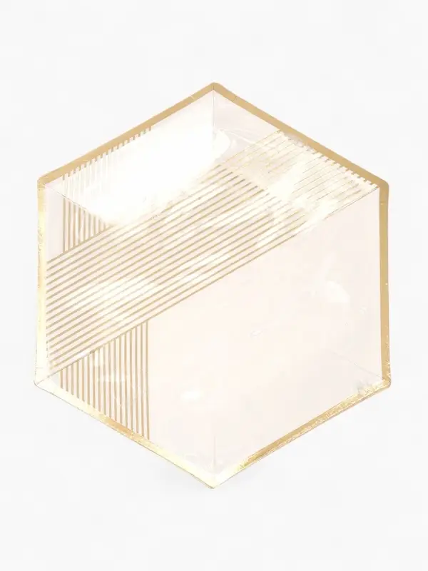 Набор тарелок белый с золотом 23 см. (10 шт)