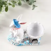 Фигура декоративная "Зайка с тележкой" 12.5х12х6 см