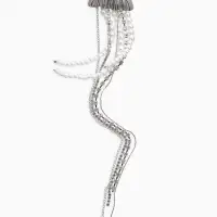 Брошь &laquo;Медуза&raquo;, цвет белый в серебре