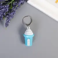 Фонарик брелок для ключей на кольце &laquo;Мороженое в стаканчике&raquo;, мигает, 4.5&times;2.5&times;2.5 см, МИКС