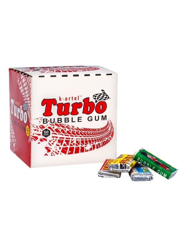 Жевательная резинка Turbosport racing, дыня, апельсин, яблоко, персик, 50*4,5 г