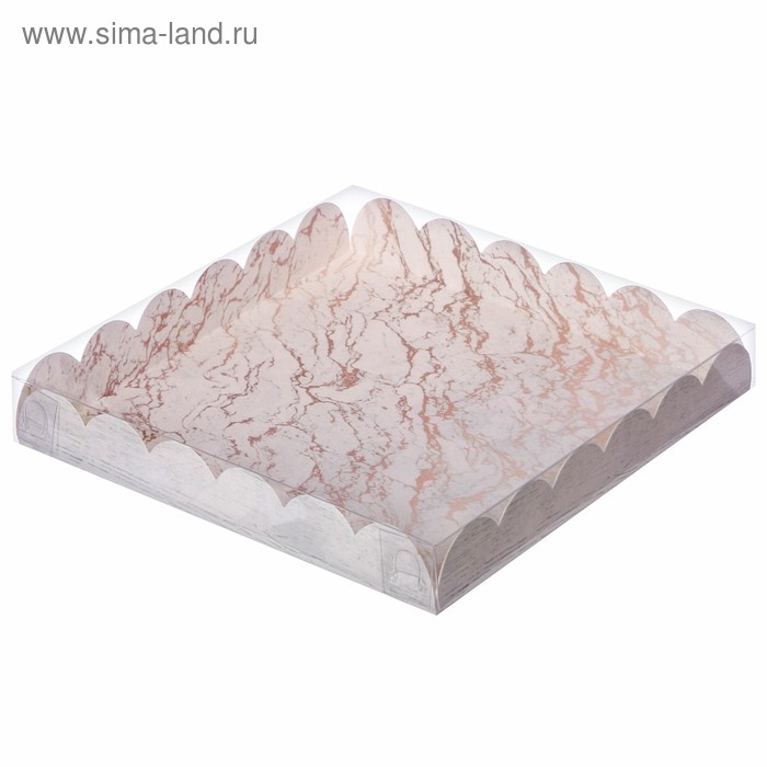 Коробка для печенья, кондитерская упаковка с PVC крышкой, &laquo;Улыбнись миру&raquo;, 21 х 21 х 3 см