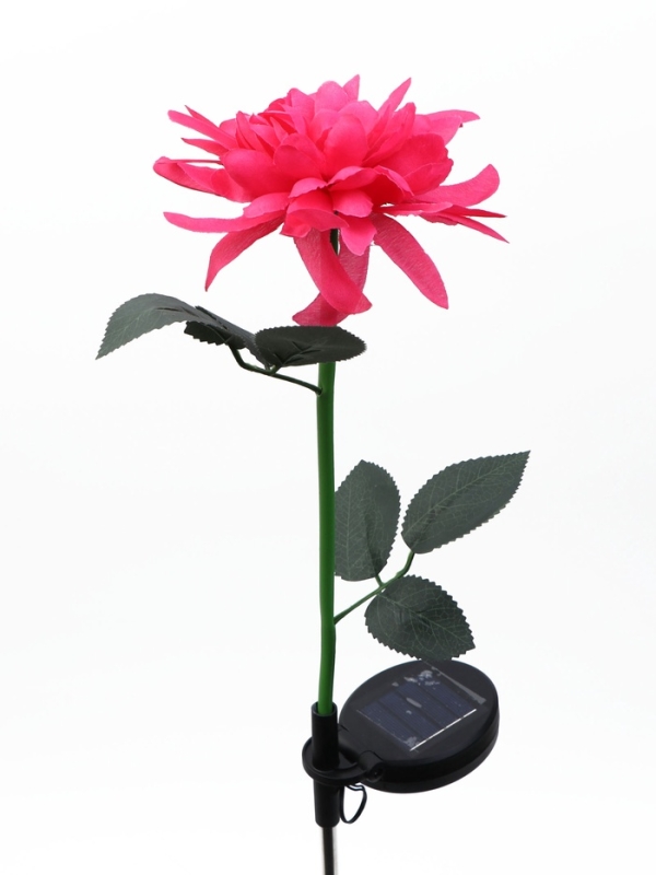 Штекер с подсветкой "Цветок" красный, 14х9см/70см, теплое свечение