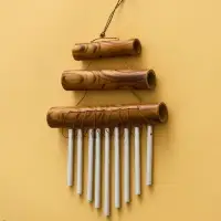 Музыка ветра бамбук, алюминий, 18х3х25 см