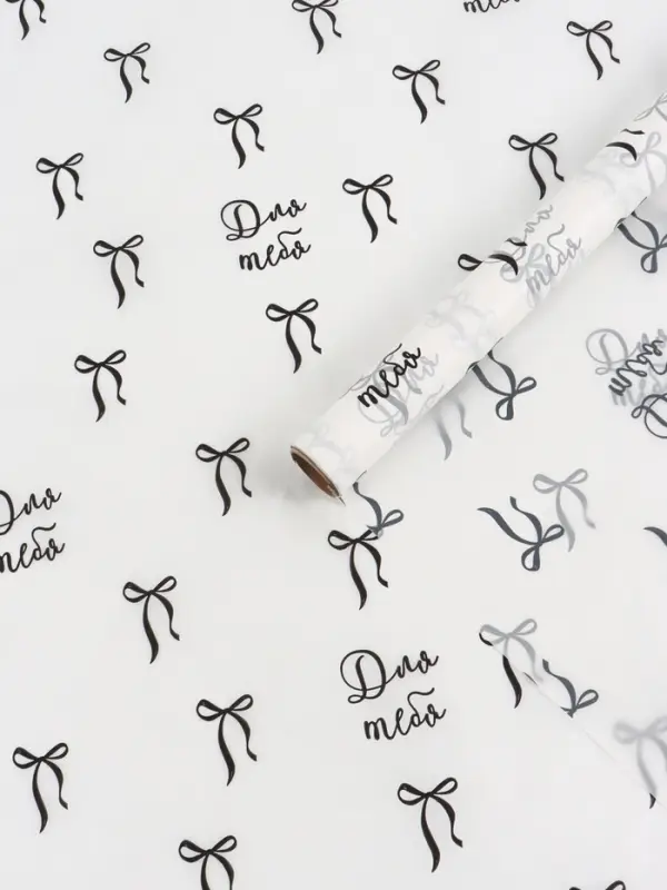 Пленка тишью влагостойкая &laquo;Бантики&raquo;, 0.6 x 10 м, 30мкм