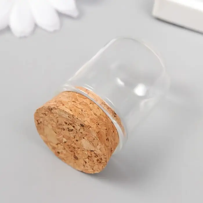 Декор для творчества стекло "Колбочка с пробкой" 3х3х4 см