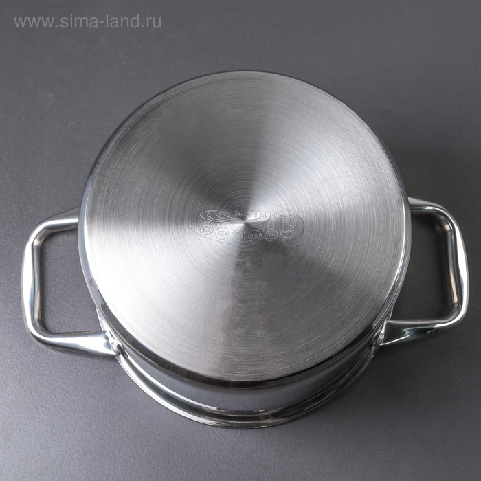 Кастрюля &laquo;Титан&raquo;, 6,4 л, d=22 см, h=17 см, капсульное дно, металлическая крышка, индукция,