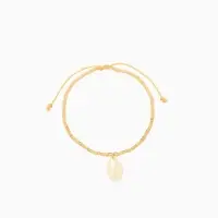 Браслет "Виколия" длина 16 см, цв. бежевый, золотистый