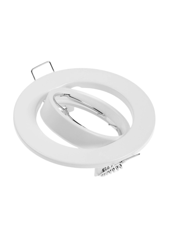 Светильник встраиваемый поворотный, под лампу MR16, круг, металл, белый