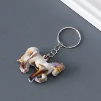 Брелок пластик под мрамор "Лошадка" 3,7х4х1 см